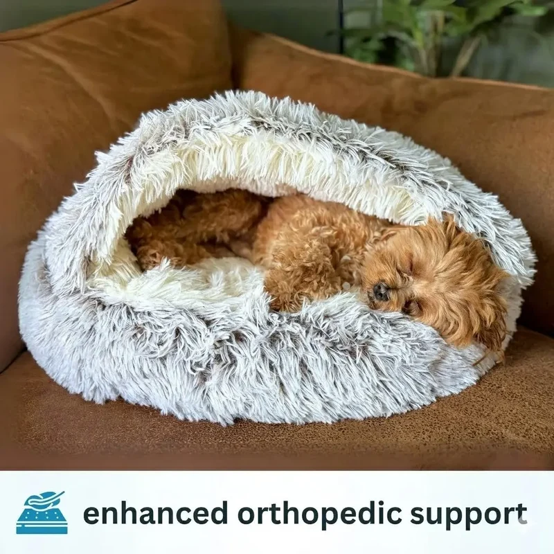 Calming Cowry Pet Bed – Cozy Anti-Anxiety Dog & Cat Bed
