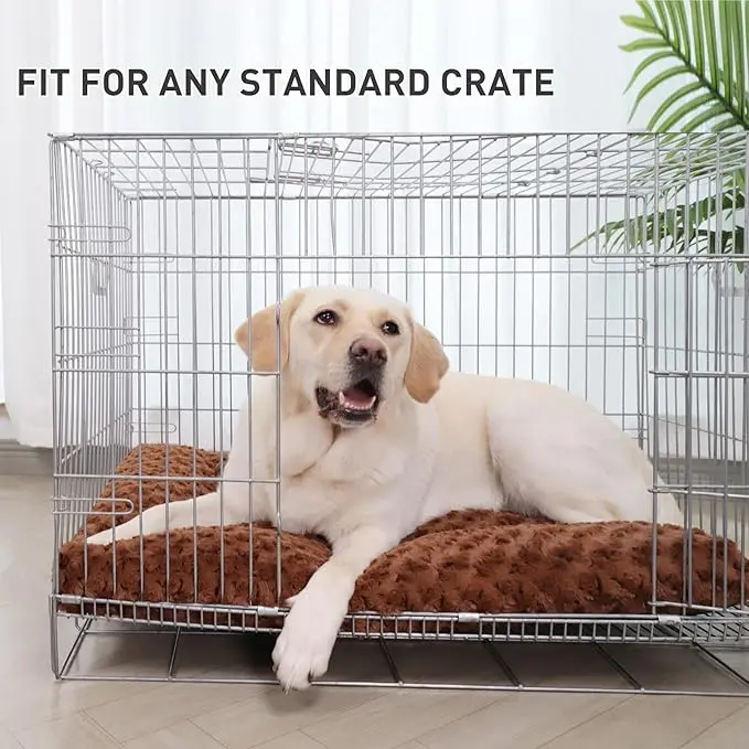 Washable Plush Dog Bed – Anti-Slip Crate Mat