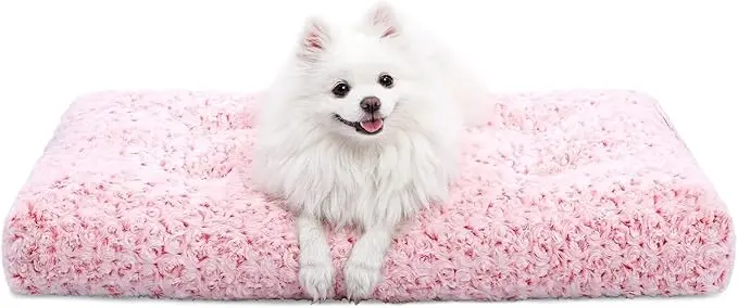 Washable Plush Dog Bed – Anti-Slip Crate Mat