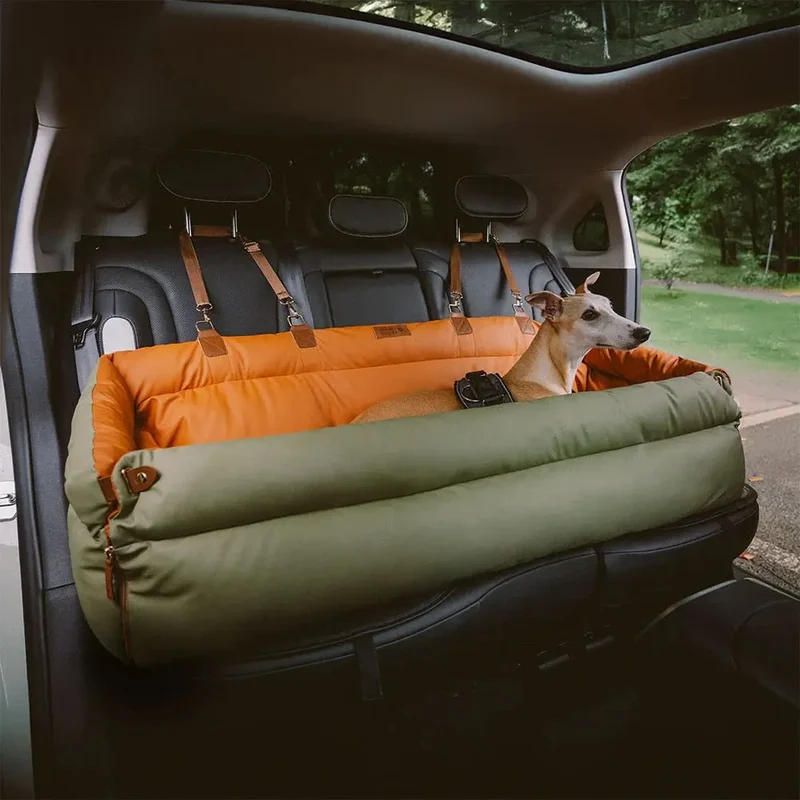 Dog Car Seat Bed – Faux Leather Booster for Medium & Large Dogs