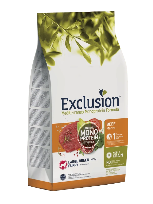 Exclusion Mediterraneo Monoprotein Noble Grain Cane Puppy Beef Large Conf. 12 Kg