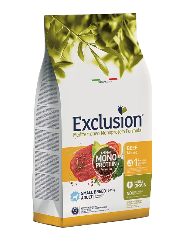 Exclusion Mediterraneo Monoprotein Noble Grain Cane Adult Beef Small Conf. 7 Kg