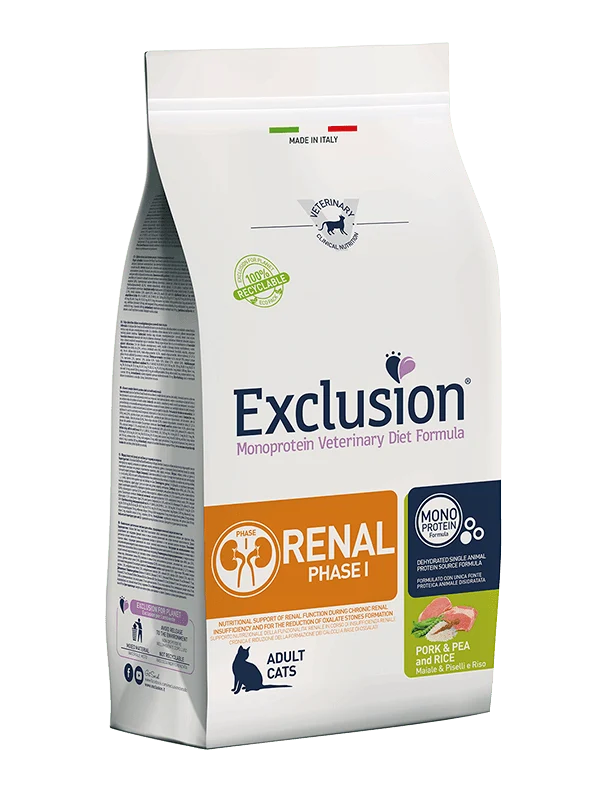 Exclusion Monoprotein Diet Formula Gatto Renal Phase 1 Pork & Pea And Rice Conf. 1.5 Kg