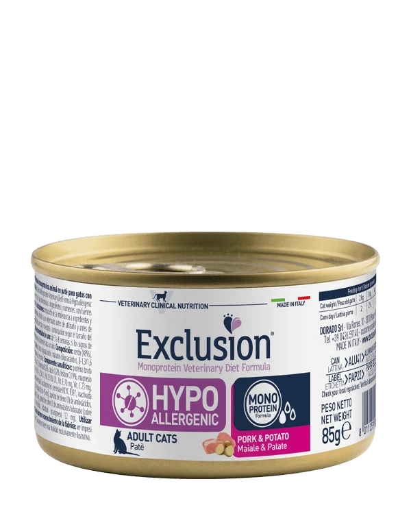 Exclusion Diet Formula Gatto Hypoallergenic Pork & Potato Conf. 85 Gr
