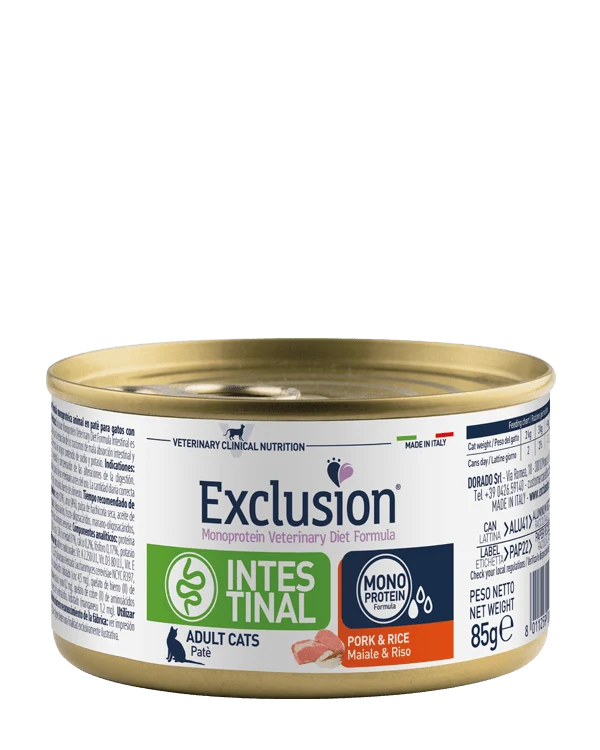 Exclusion Diet Formula Gatto Intestinal Pork & Rice Conf. 85 Gr