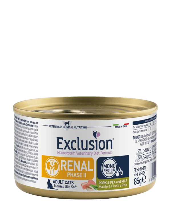 Exclusion Diet Formula Gatto Renal Phase 2 Pork & Pea And Rice Conf. 85 Gr