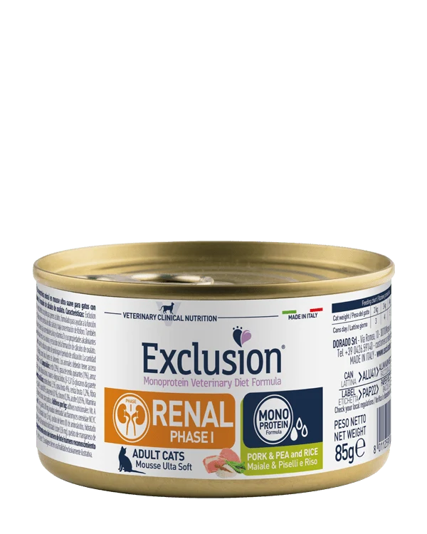Exclusion Diet Formula Gatto Renal Phase 1 Pork & Pea And Rice Conf. 85 Gr
