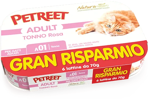 Petreet Natura Multipack 70Gx6 Cibo Unmido Per Gatti