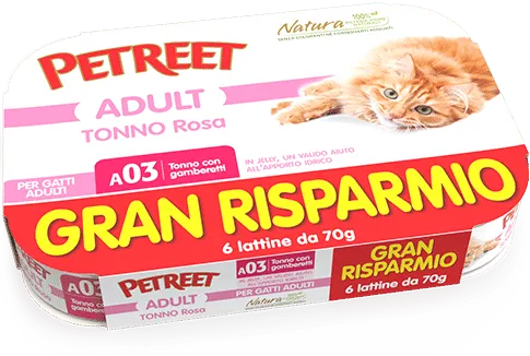 Petreet Natura Multipack 70Gx6 Cibo Unmido Per Gatti