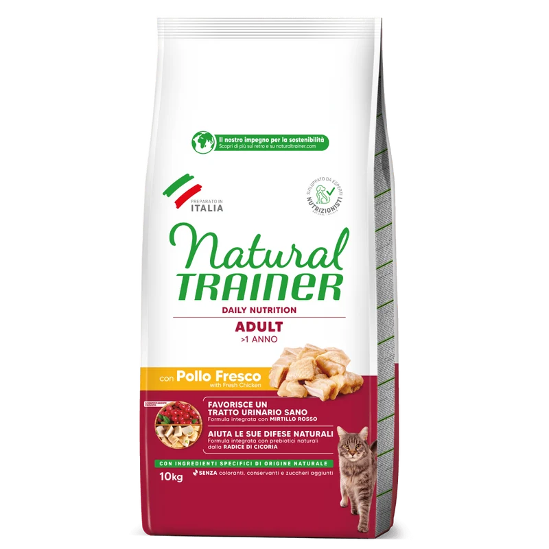 Natural Trainer-Daily 10Kg gatto Adult Con Pollo Fresco