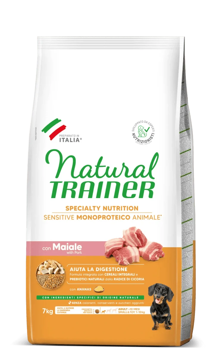 Natural Trainer-Sensitive Monoproteico 7Kg Small & Toy Adult Con Maiale