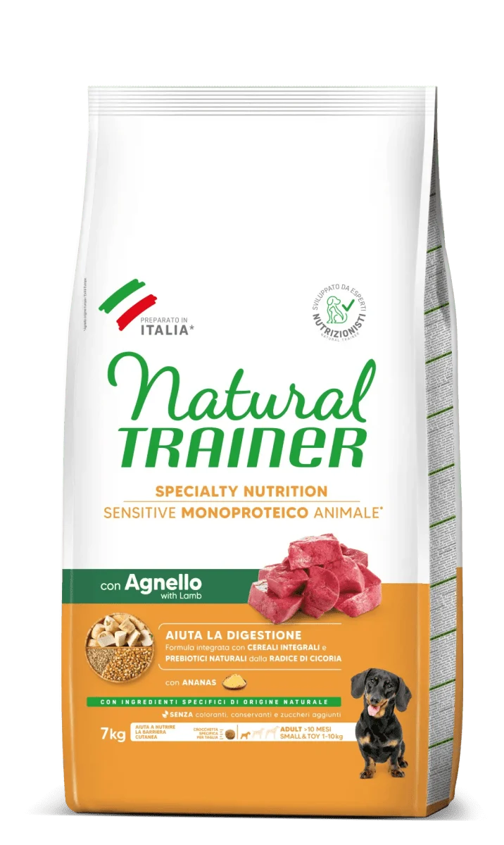 Natural Trainer-Sensitive Monoproteico 7Kg Small & Toy Adult Con Agnello