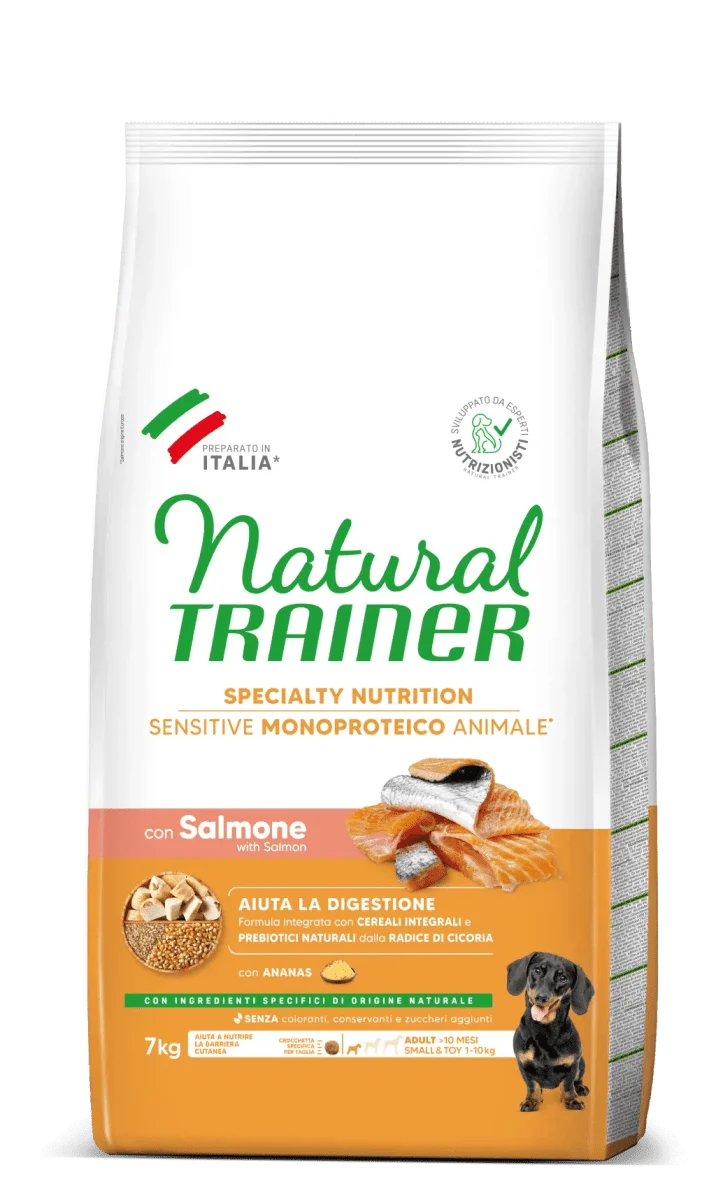 Natural Trainer-Sensitive Monoproteico 7Kg Small & Toy Adult Con Salmone