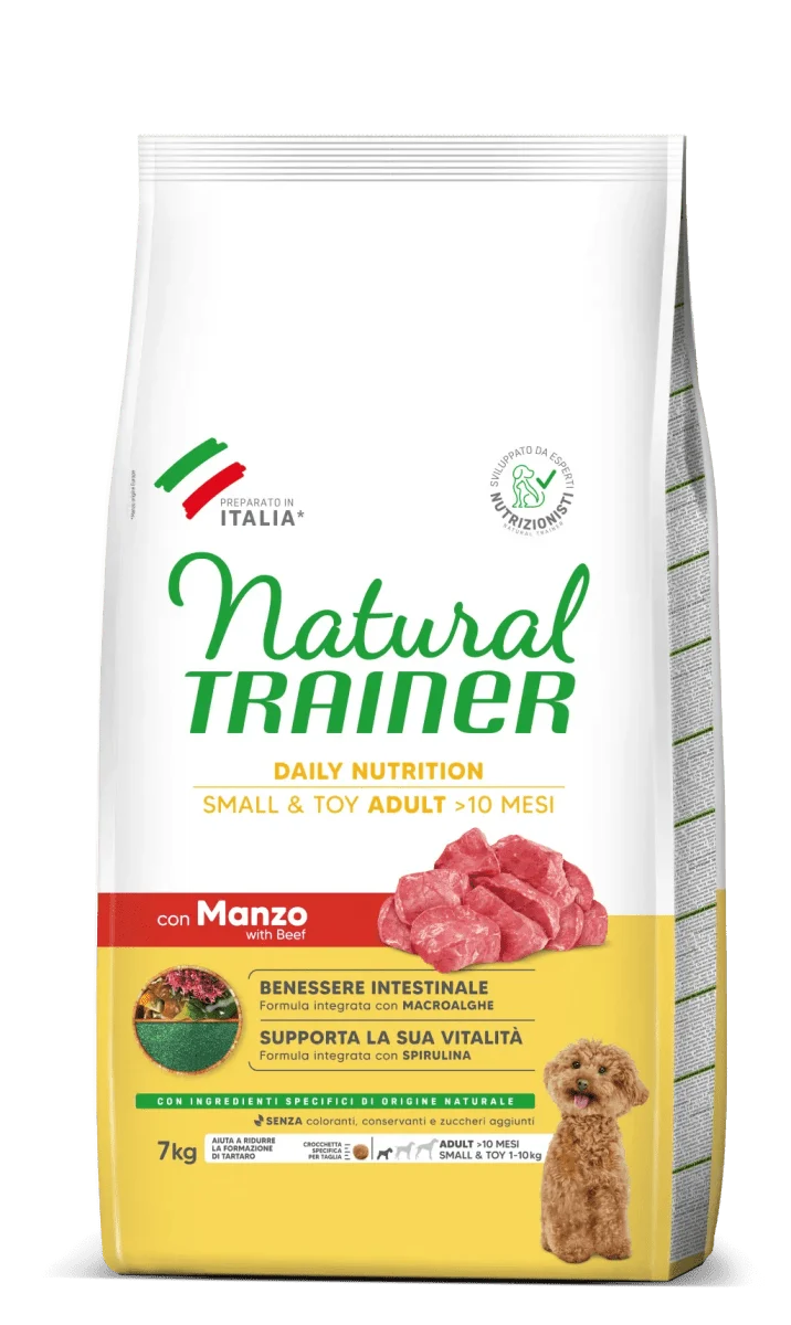 Natural Trainer-Daily 7Kg Small & Toy Adult Con Manzo Riso/Gins