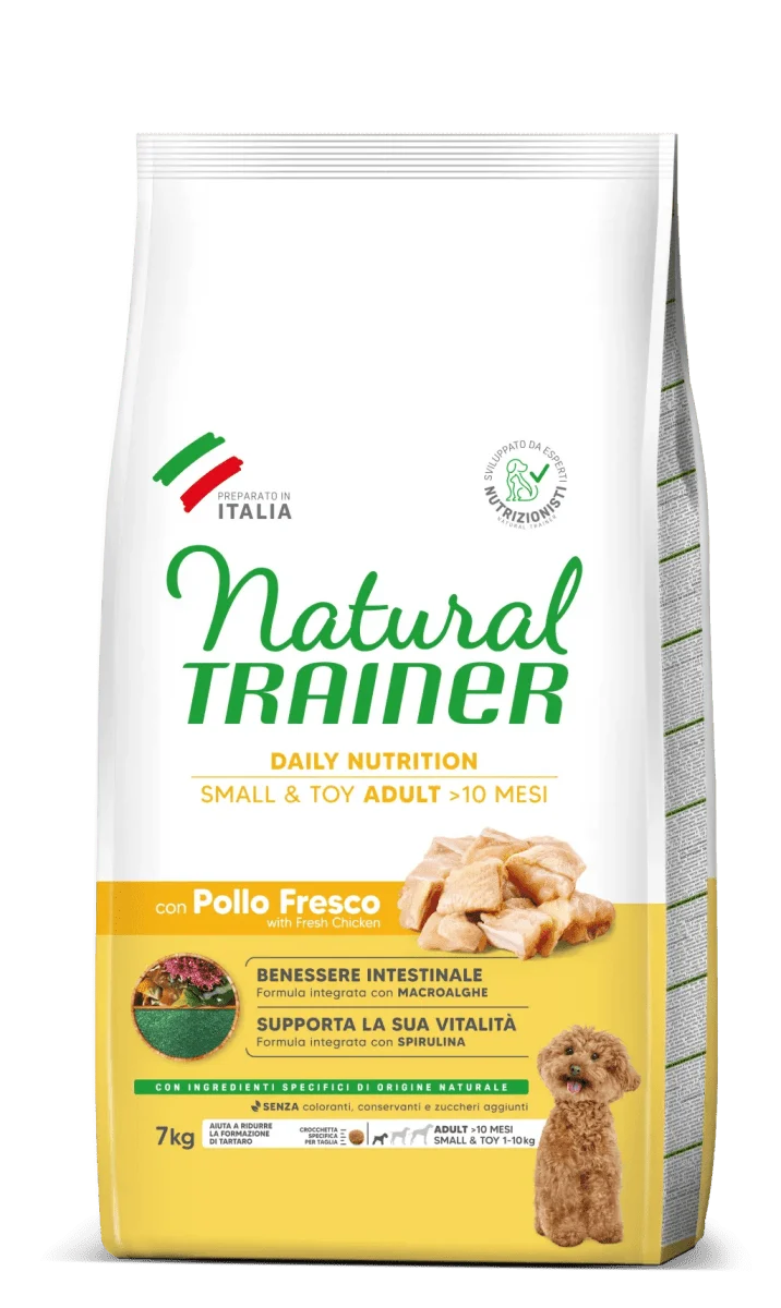 Natural Trainer-Daily 7Kg Small & Toy Adult Con Pollo Riso/Aloe