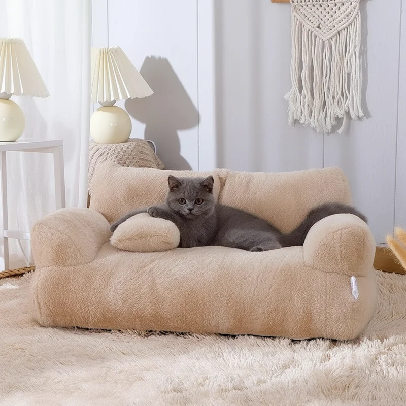 Calming Pet Sofa Soft Relax Zipper Design Cat Couch