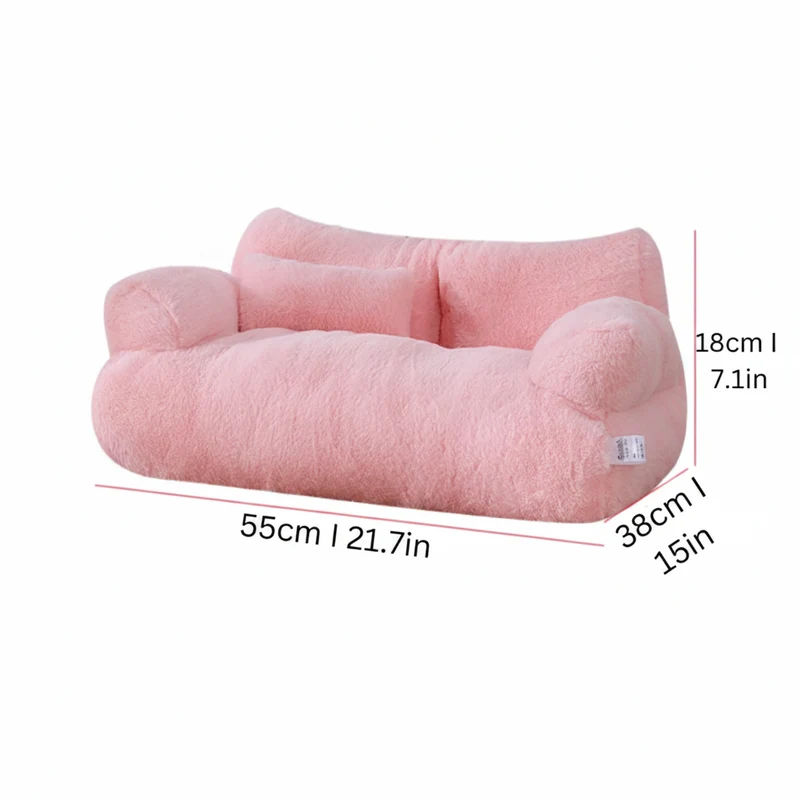 Calming Pet Sofa Soft Relax Zipper Design Cat Couch