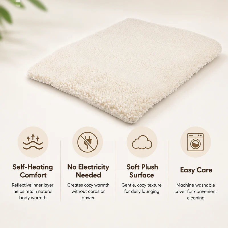 Self Heating Cat Pad Luxurious Non Electric Cozy Design