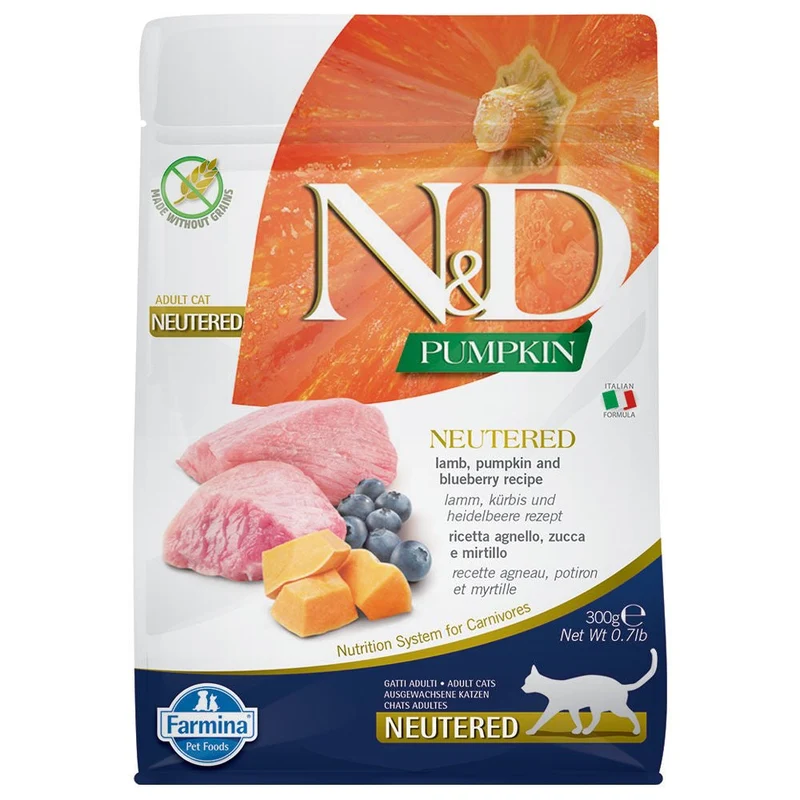 Farmina N&D gatto Pumpkin Agnello,Zucca e Mirtillo Adult Neutered