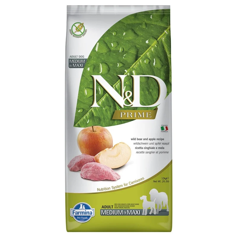 Farmina N&D cane Prime Cinghiale E Mela Adult Medium/Maxi 12kg
