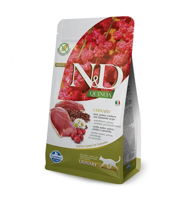 Farmina N&D gatto Quinoa Urinary Anatra, Mirtilli E Camomilla Adult