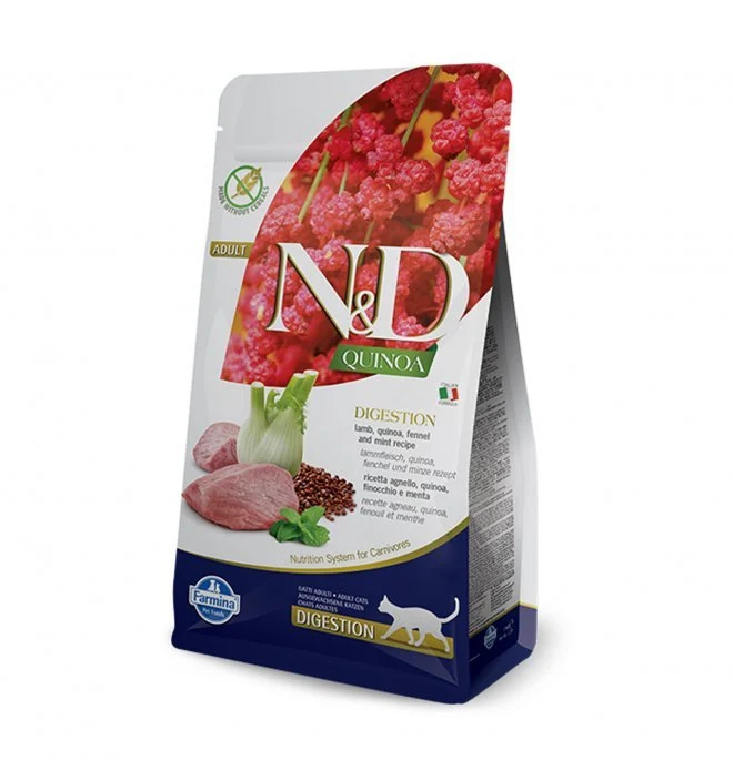 Farmina N&D gatto Quinoa Digestion Agnello, Finocchio E Menta Adult