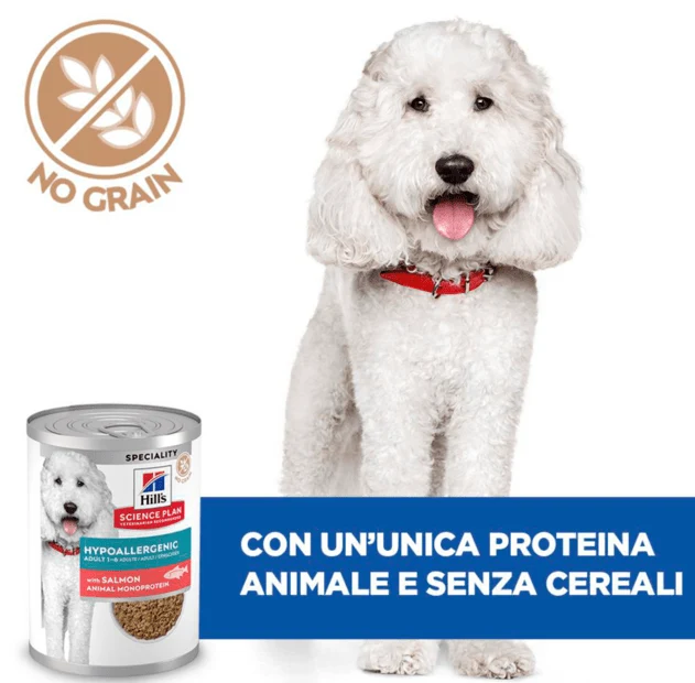 Hill's Science Plan Hypoallergenic Adult alimento per cani con salmone 363gr