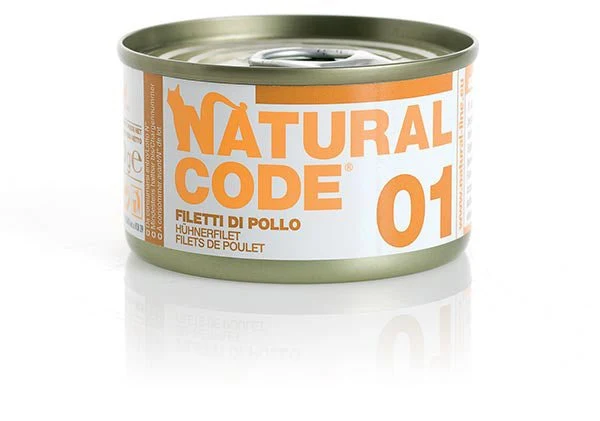 Natural Code Cibo Umido per Gatti Lattina 85gr