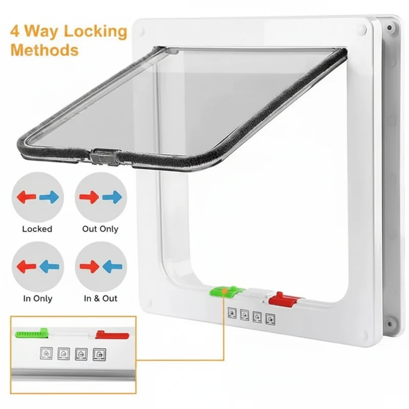 Dog Door Cat Door Pet Door Four Way Locking System
