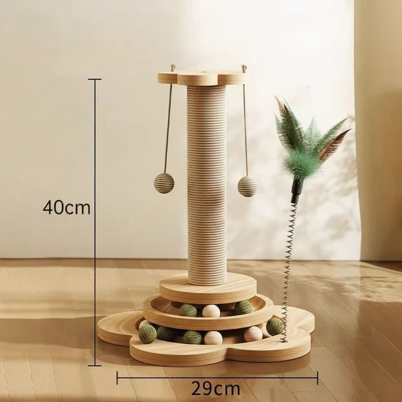 Cat Scratching Post Interactive Toy Fun Activity Center