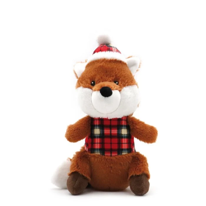Gioco Per Cani Natalizio In Peluche Con Parti In Tartan E Suono Interno