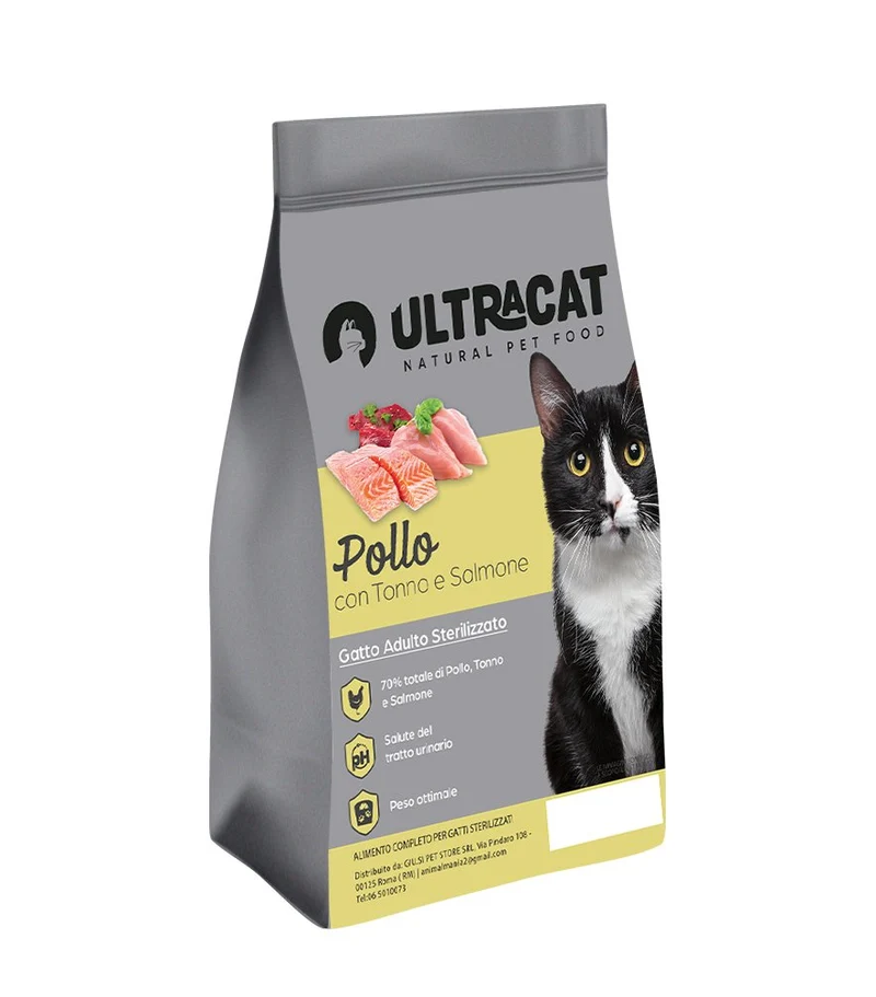 Ultracat Gatto Adulto Sterilizzato Pollo con Tonno e Salmone