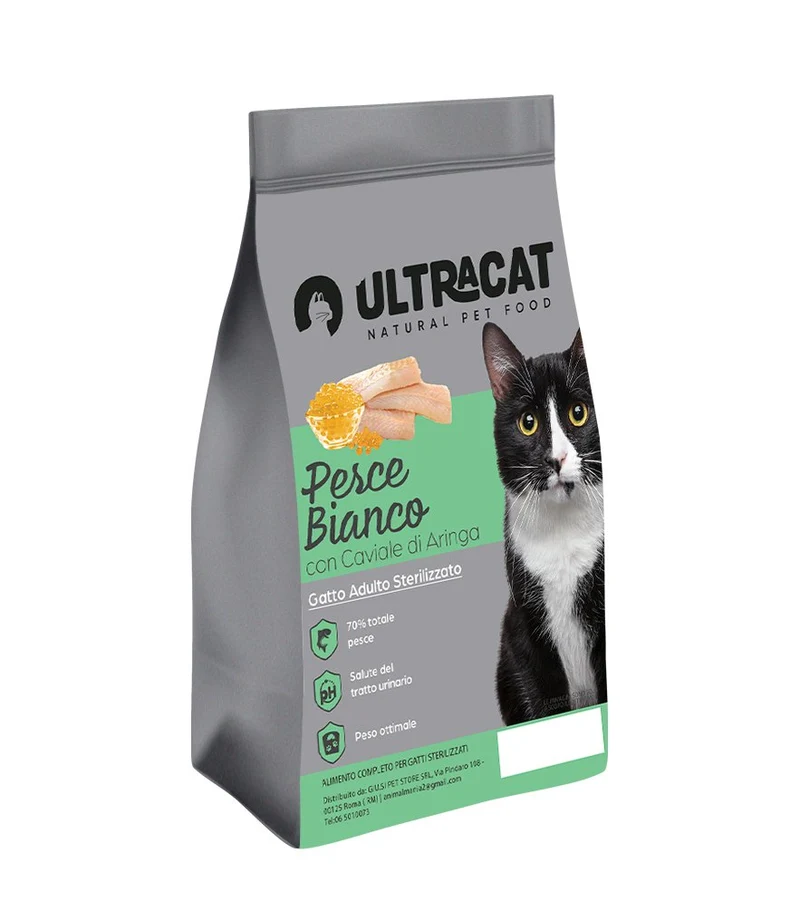 Ultracat Gatto Adulto Sterilizzato Pesce Bianco con Caviale di Aringa