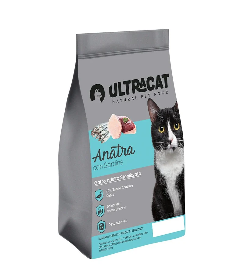 Ultracat Gatto Adulto Sterilizzato Anatra con Sardine