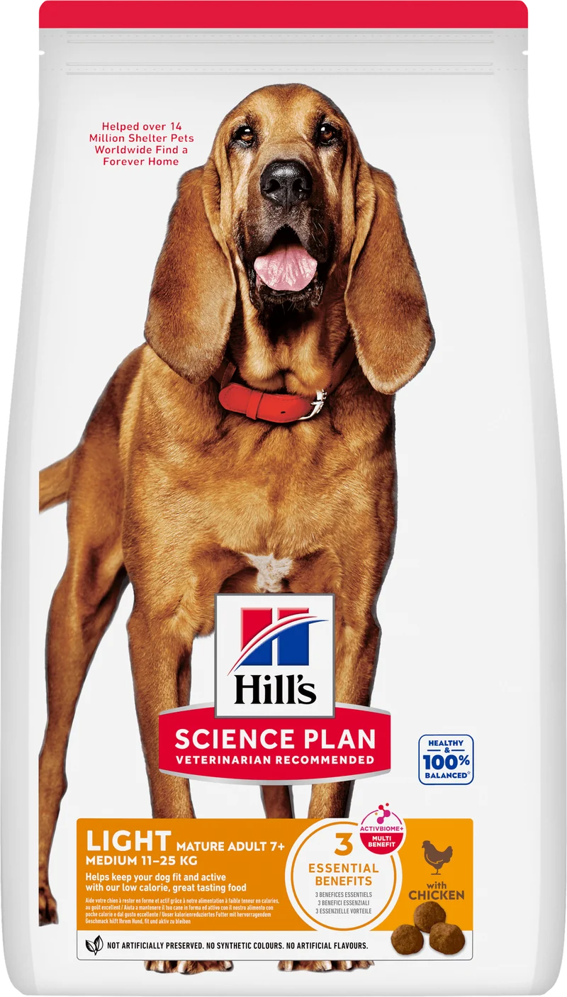 HILL'S SCIENCE PLAN Mature Adult Light Medium Alimento secco per cani al pollo - 14kg