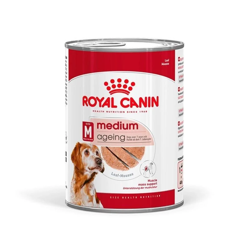 Royal Cane Aging 7+ Medium Patè Lattina 410gr