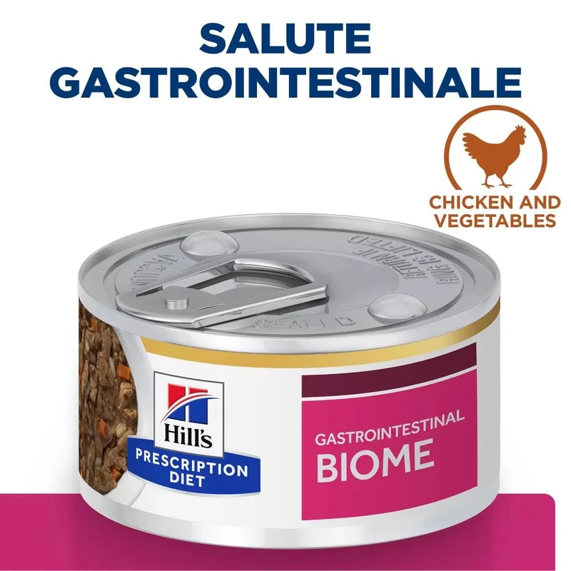 Hill'S Prescription Diet Gastrointestinal Biome Umido Gatti Adulti Pollo E Verdure 82g Multipack 24 Pezzi
