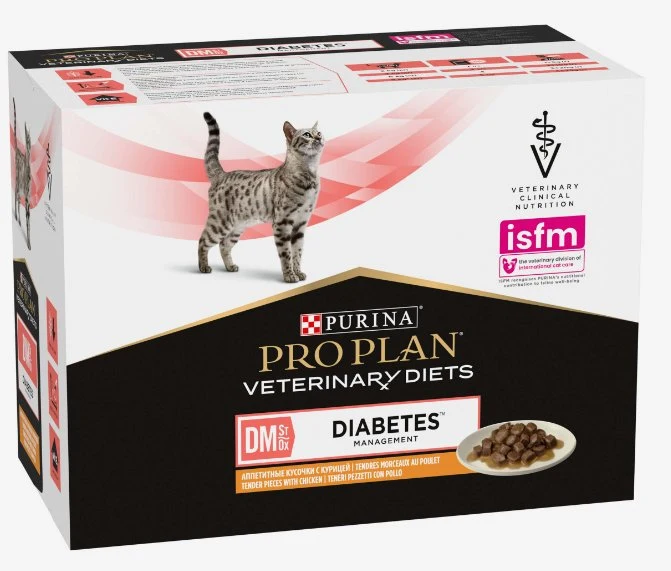 Purina Pro Plan Veterinary Diet Dm Diabetes Management Per Gatto Con Pollo 85Gr