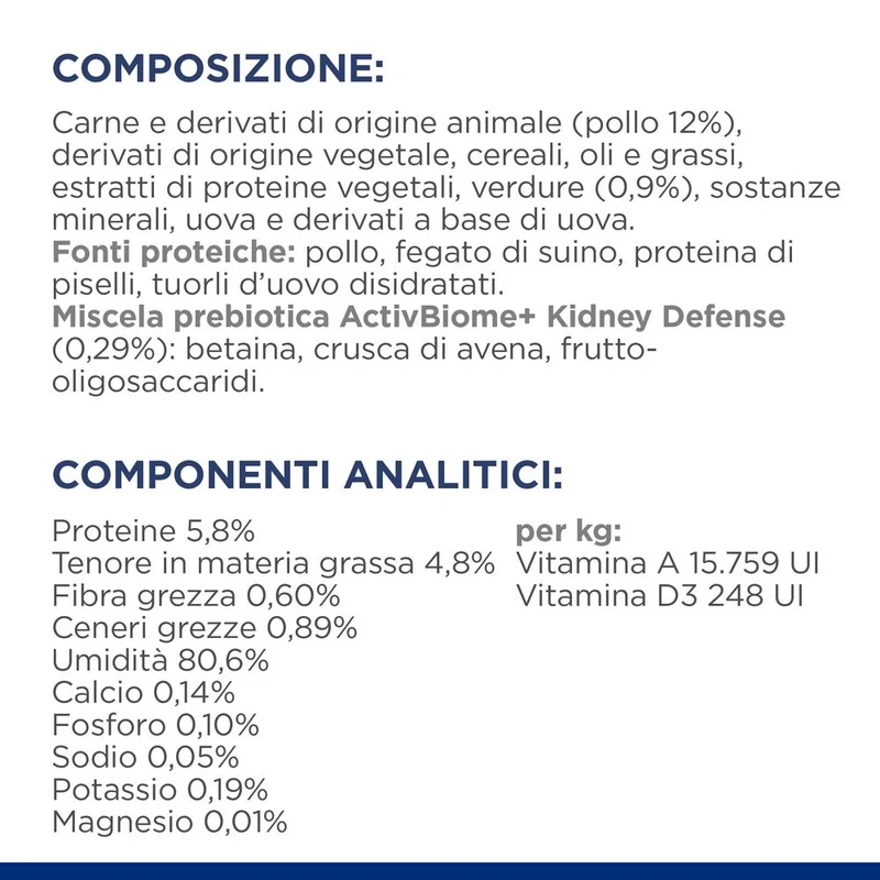 Hill's Prescription Diet k/d spezzatino per gatti con pollo e verdure aggiunte 82g Multipack 24 Pezzi
