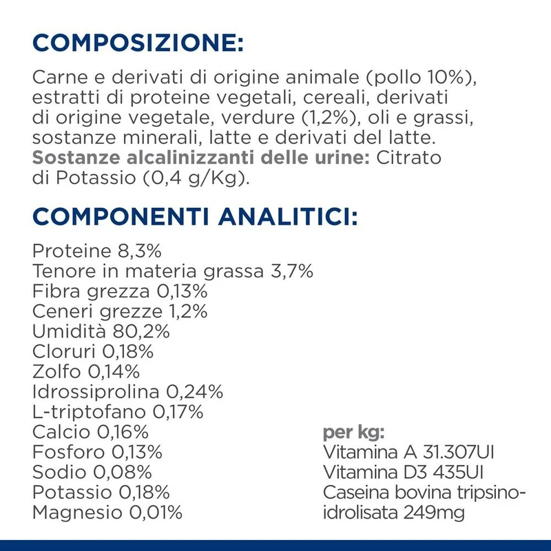Hill's PRESCRIPTION DIET c/d Multicare Stress spezzatino per gatti Pollo e Verdure 82g Multipack 24 Pezzi