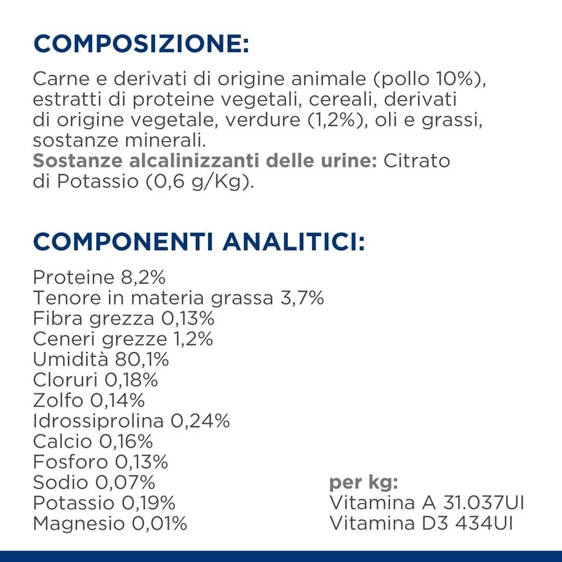Hill's PRESCRIPTION DIET c/d Multicare spezzatino per gatti con pollo e verdure 82g Multipack 24 Pezzi