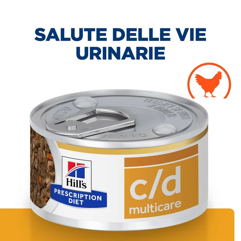 Hill's PRESCRIPTION DIET c/d Multicare spezzatino per gatti con pollo e verdure 82g Multipack 24 Pezzi