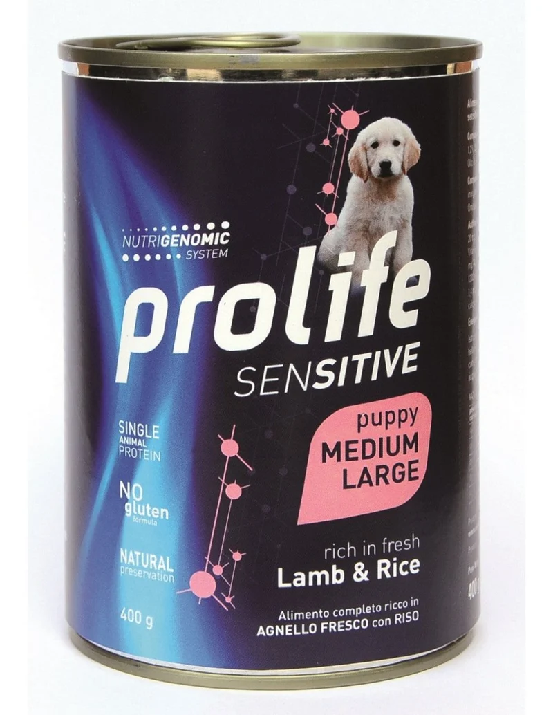 Prolife Sensitive Puppy Medium/Large Agnello E Riso per Cani