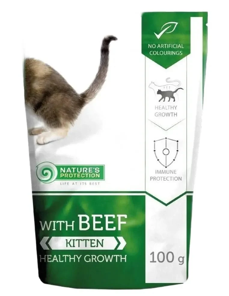 Nature'S Protection Pouch Kitten Manzo