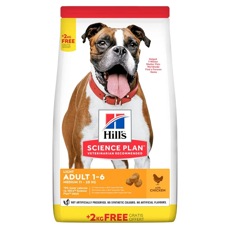 Hill's Science Plan LIGHT MEDIUM ADULT ALIMENTO PER CANI con POLLO