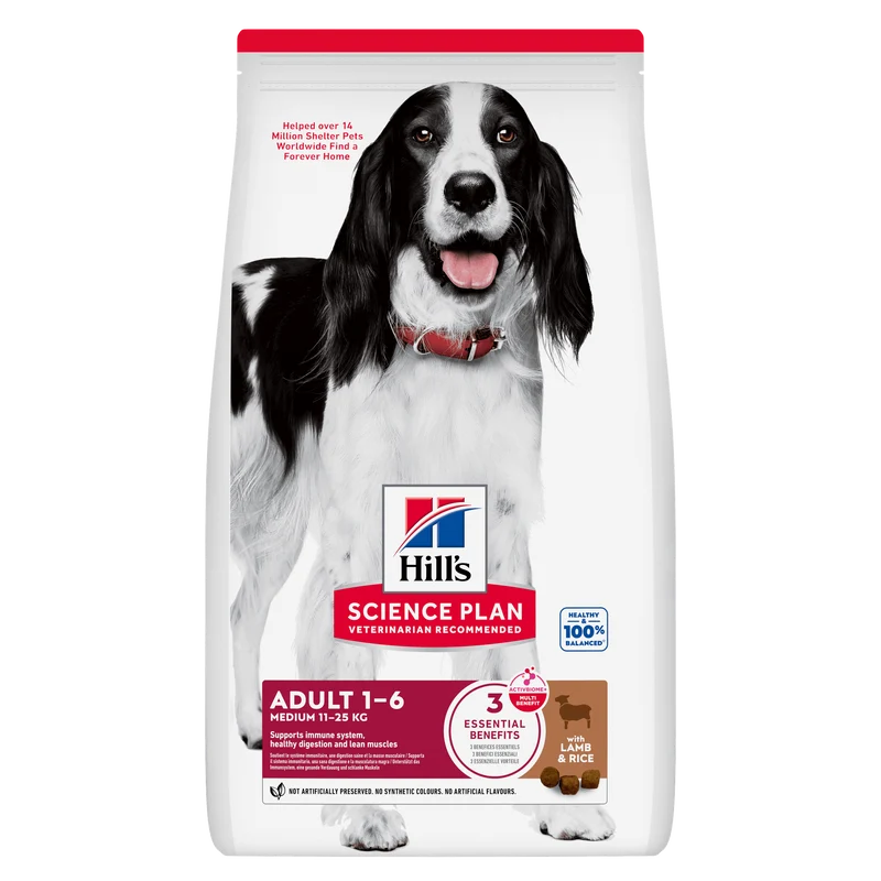 HILL'S SCIENCE PLAN Adult Medium Alimento secco per cani all'agnello e riso - 14kg