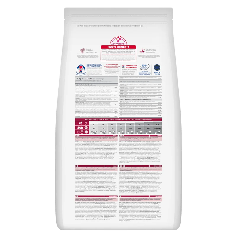 HILL'S SCIENCE PLAN Adult Medium Alimento secco per cani all'agnello e riso - 14kg
