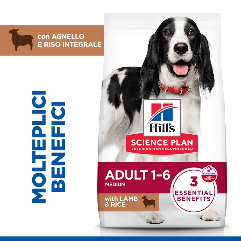 HILL'S SCIENCE PLAN Adult Medium Alimento secco per cani all'agnello e riso - 14kg