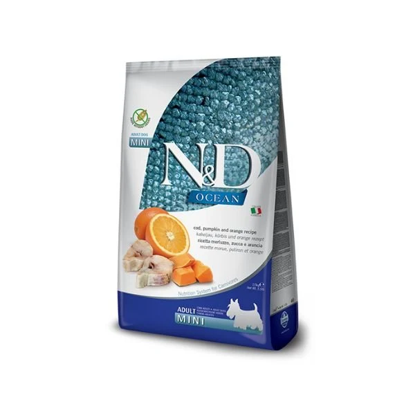 Farmina N&D cane Ocean Merluzzo, Zucca e Arancia Adult Mini