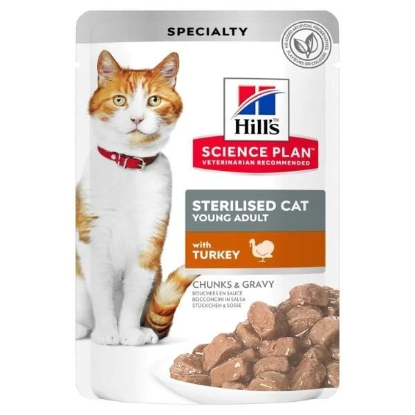 Hill'S Science Plan Young Adult Sterilised Tacchino Bustine 85G Per Gatti